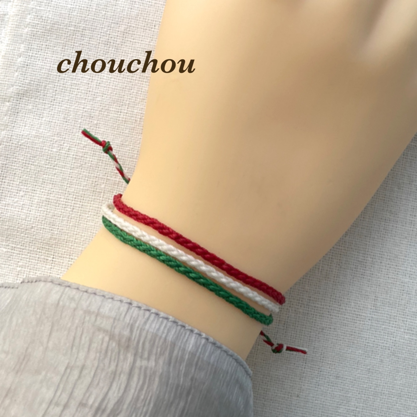3連ミサンガ トリコロール ラスタカラー - chou chou（シュシュ 