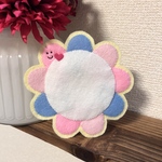 再販40★ネームタグ ピンク×水色のお花