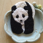 パンダ刺繍♡ブローチ