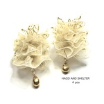 4pcs★gold tulle frill ・champagne（シャンパンカラー フリルチャーム）