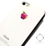 iphone5/iphone5s用/iphoneSE　軽量レザーケースiphone5カバー（オフホワイト×ブラック）pinkapple　ピンクアップル