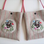 双子パンダのの刺繍ミニバッグ（Xiao＆Lei）