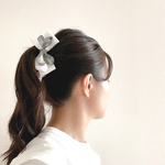 〜春夏〜⌘リネンリボンバナナクリップ⌘ホワイト