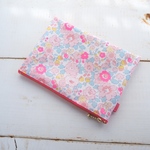 ★One side all skeleton pouch　  リバティ　ベッツィ　ピンクガーベラ　19×13.5cm　