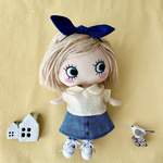 イーマリーちゃん　カジュアルなお洋服セット＊クリームドットのブラウス