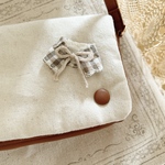 おめかしギンガムチェックのつけ襟ブローチ