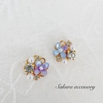 【再販2】紫陽花　ビジュー　ピアス　イヤリング