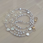 クリアフラワービーズ スマホストラップ