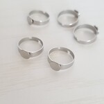 【6個】 304ステンレス　リングパーツ　皿付き