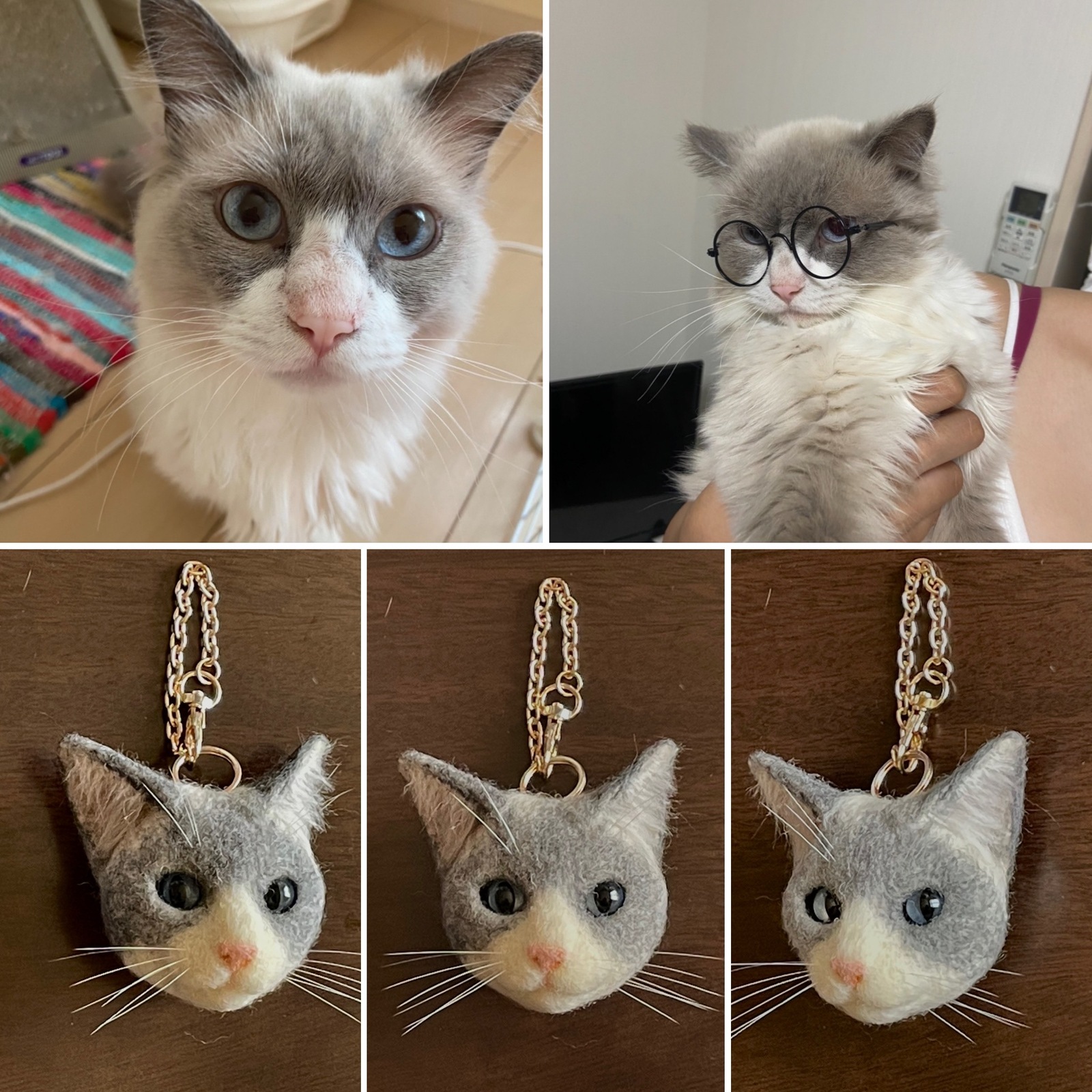 愛猫ブローチオーダー オーダー猫 猫ブローチ 羊毛フェルト猫