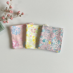 SALE価格6重ガーゼ♡ハーフサイズ♡ミニハンカチ花柄3枚セット♡