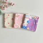 SALE価格6重ガーゼ♡ハーフサイズ♡ミニハンカチ3枚セット♡女の子柄🍬
