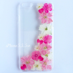 lovelyピンクの押し花ケース iPhone5.5s5se
