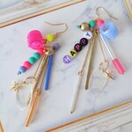 カラフルじゃらじゃらアシンメトリーピアス✳イヤリング