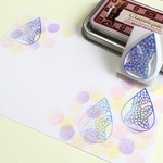 しずくの中のあじさい   *消しゴムはんこ*