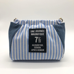 デニムシリーズ　ストライプ×デニム消臭マナーポーチ　バネポーチ　ポーチ