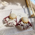 一点もの◆brownインド刺繍ピアス