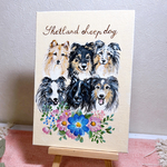 シェルティの絵　犬のアート　パネルアート