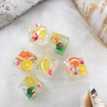 フルーツゼリーピアス300円レジン オレンジキウイレモン 夏  海  クリスタル 
