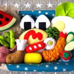 フエルトままごとお弁当★夏！スイカセット★オムライスのケチャップ選べます✨