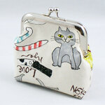 がま口ポーチ／カラフルな鳥