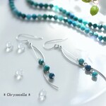 シルバー925＊クリソコラが揺れる青の洞窟ピアス＊高品質＊イヤリングに変更可能＊母の日にも