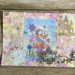 フォトフレーム★ L版写真が入ります★クラフトカード★神秘的★お城とお姫様　ペーパークラフト