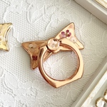 𓊆再販𓊇ribbon🎀スマホリング💓pink gold"スマホリング スマホグッズ お花のスマホリング プレゼント バンカーリング"