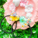 【flower garden】マトリカリア／スターフラワー／ドライフラワー／ハート／グラデーションカラー／カラーパール／レジンヘアゴム／キッズゴム／大人かわいい