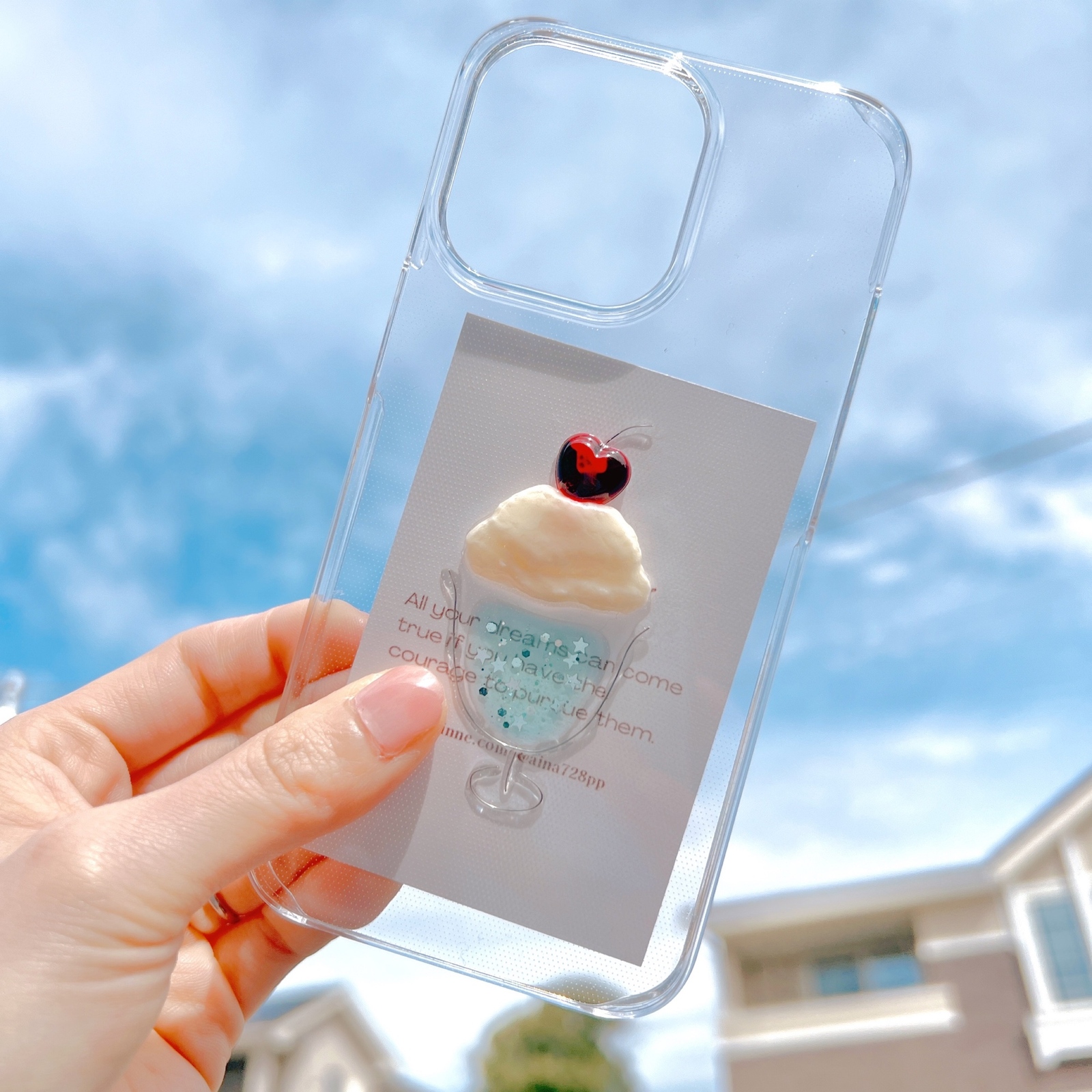 空色クリームソーダのスマホケース ｜キラキラ｜全機種オーダー