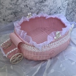 クラフトバンドで作ったシンデレラの馬車バスケット＊色さくら＊