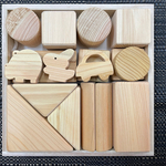 ☆もったいない商品☆桧の積み木セットSS (動物入り)