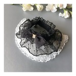 【犬用】チュールドットフリル　ドッグチョーカー/ブラック系