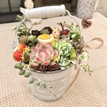 【送料無料】可愛さ悶絶級♡パンケーキはむはむハムスターさん♪ 多肉植物寄せ植え　フラワーギフト
