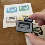 別添えお名前＆文字入れはんこ カセットテープ＆シール