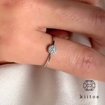 金属アレルギー対応　316L サージカルステンレス CZ ダイヤモンド パヴェ リング 指輪 kiitos つけっぱなし！OK