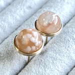 【再販】 サクラ瑪瑙   1粒ピアス  14kgf  春色