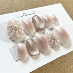 《再販》No.200  ネイルチップ　チークネイル　ぷっくりフラワー　マグネット　秋ネイル