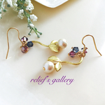双葉リーフとパールのピアス