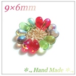 【Xmas set】チェコドロップビーズ　12個セット　眼鏡留め済