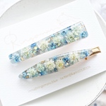 かすみ草たっぷりのレジンヘアクリップ2本セット