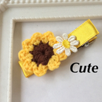 ひまわり×小花ヘアクリップ