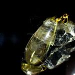 在庫処分セール《ゴールドルチルクォーツ　37×16×８ｍｍ　ペンダントトップ》3734