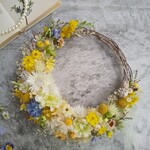 【特別価格】Jolie botanique＜Miel＞＊フラワーリース＊ハーフリース＊三日月リース＊母の日＊春＊プリザーブドフラワー＊お花＊ギフト＊結婚祝い＊新築祝い＊紫陽花＊母の日ギフト