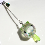 珠にゃんこ☆ヨーヨー☆にゃ〜にゃ〜Yellow green☆選べる片耳用の耳飾りorチャーム