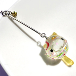 珠にゃんこ☆ヨーヨー☆にゃ〜にゃ〜Yellow☆選べる片耳用の耳飾りorチャーム