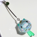 珠にゃんこ☆ヨーヨー☆にゃ〜にゃ〜Green☆選べる片耳用の耳飾りorチャーム