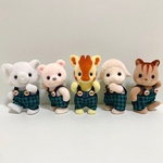 シルバニア 赤ちゃん オーバーオール 青×緑チェック