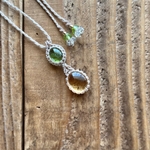 シトリンとペリドットのマクラメネックレス