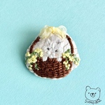 かご猫＊ブローチ(ミモザ)